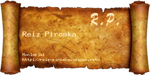 Reiz Piroska névjegykártya